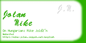 jolan mike business card